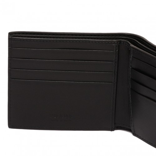Black Enamel Triangle Logo Wallet