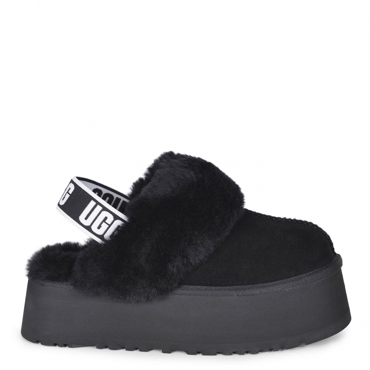 Black Funkette Suede Clog