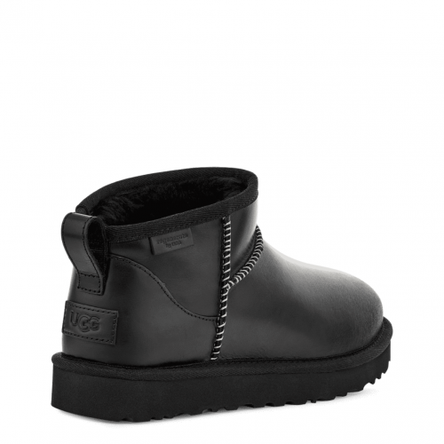 Black Classic Ultra Mini Leather Boots