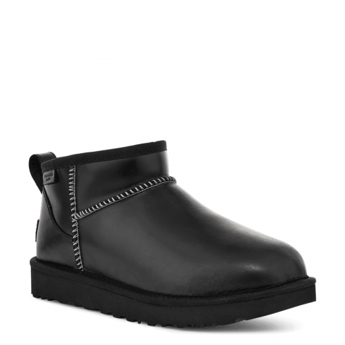 Black Classic Ultra Mini Leather Boots