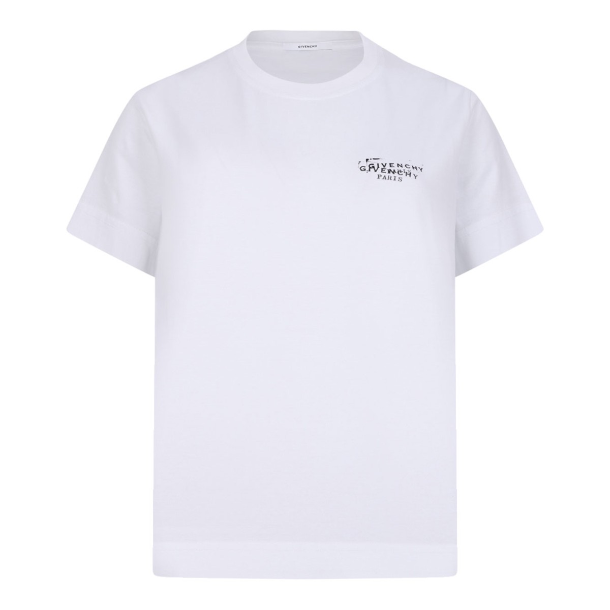 White T-shirt In Cotton With Logo Stamp Print
