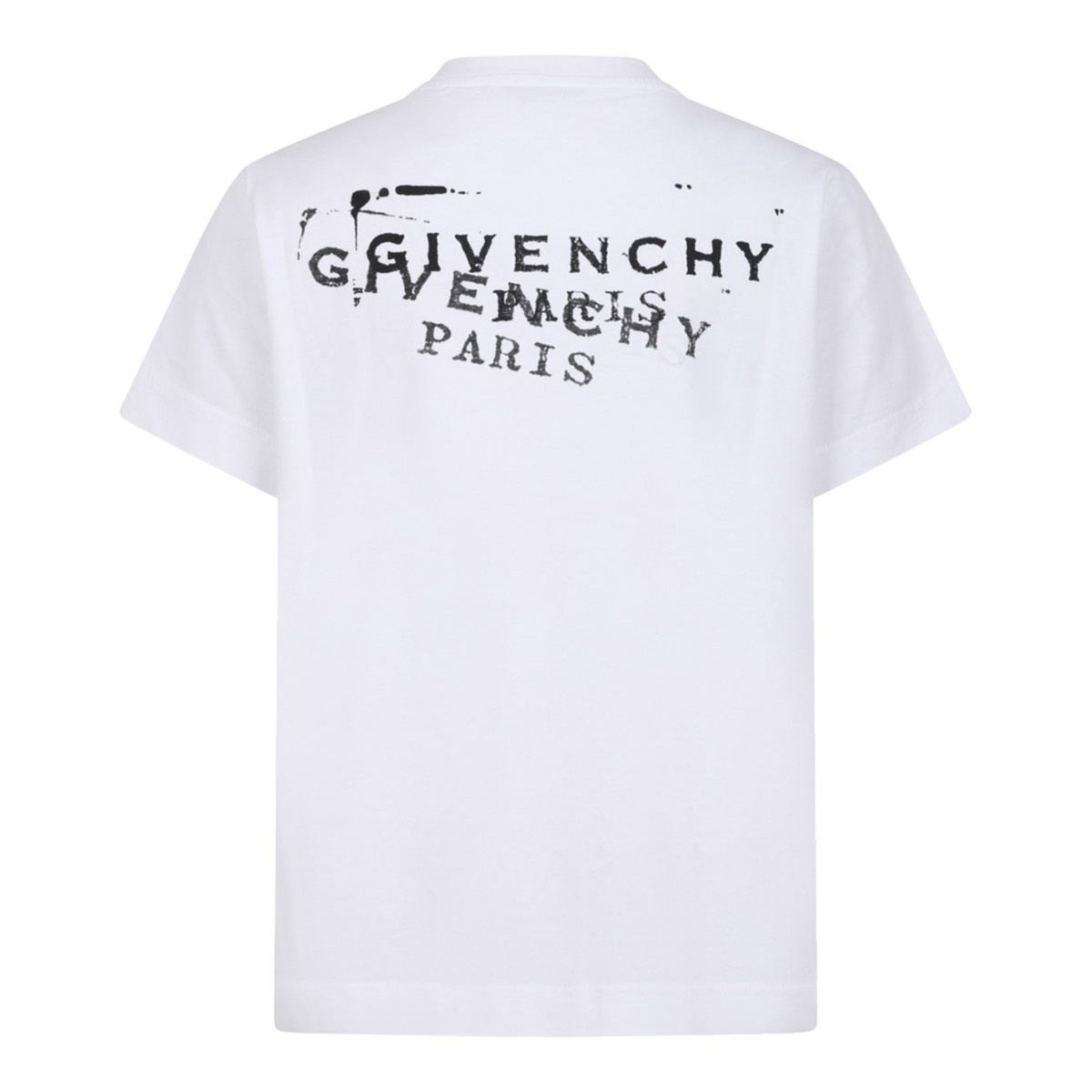 White T-shirt In Cotton With Logo Stamp Print
