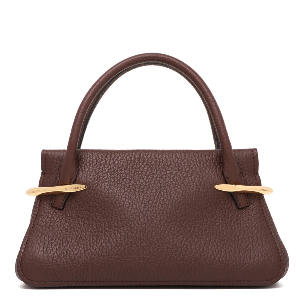 Ebony Brown Mini Pinch Bag In Grained Leather