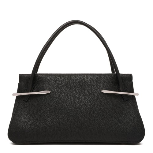 Black Medium Pinch Bag In Grained Leather