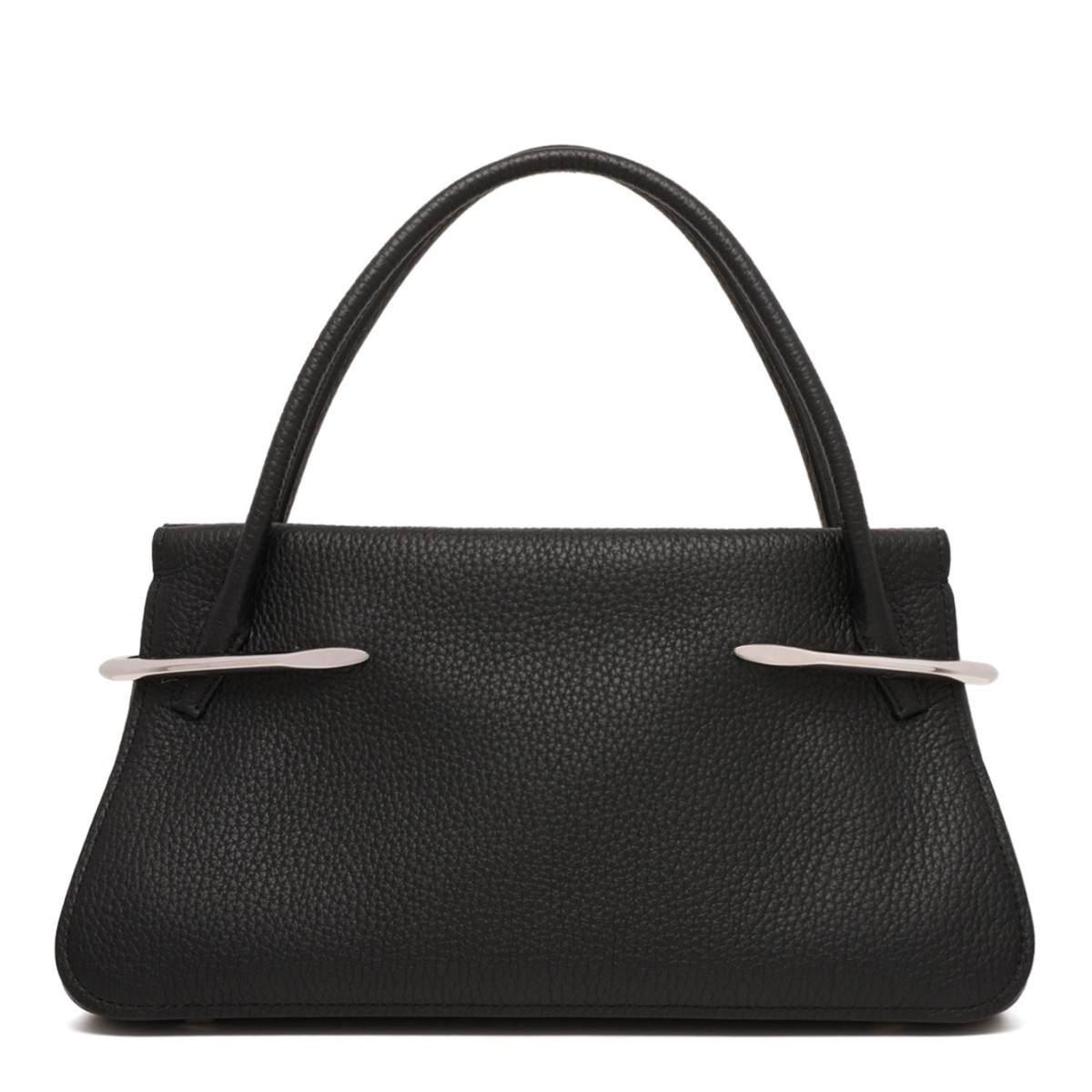 Black Medium Pinch Bag In Grained Leather