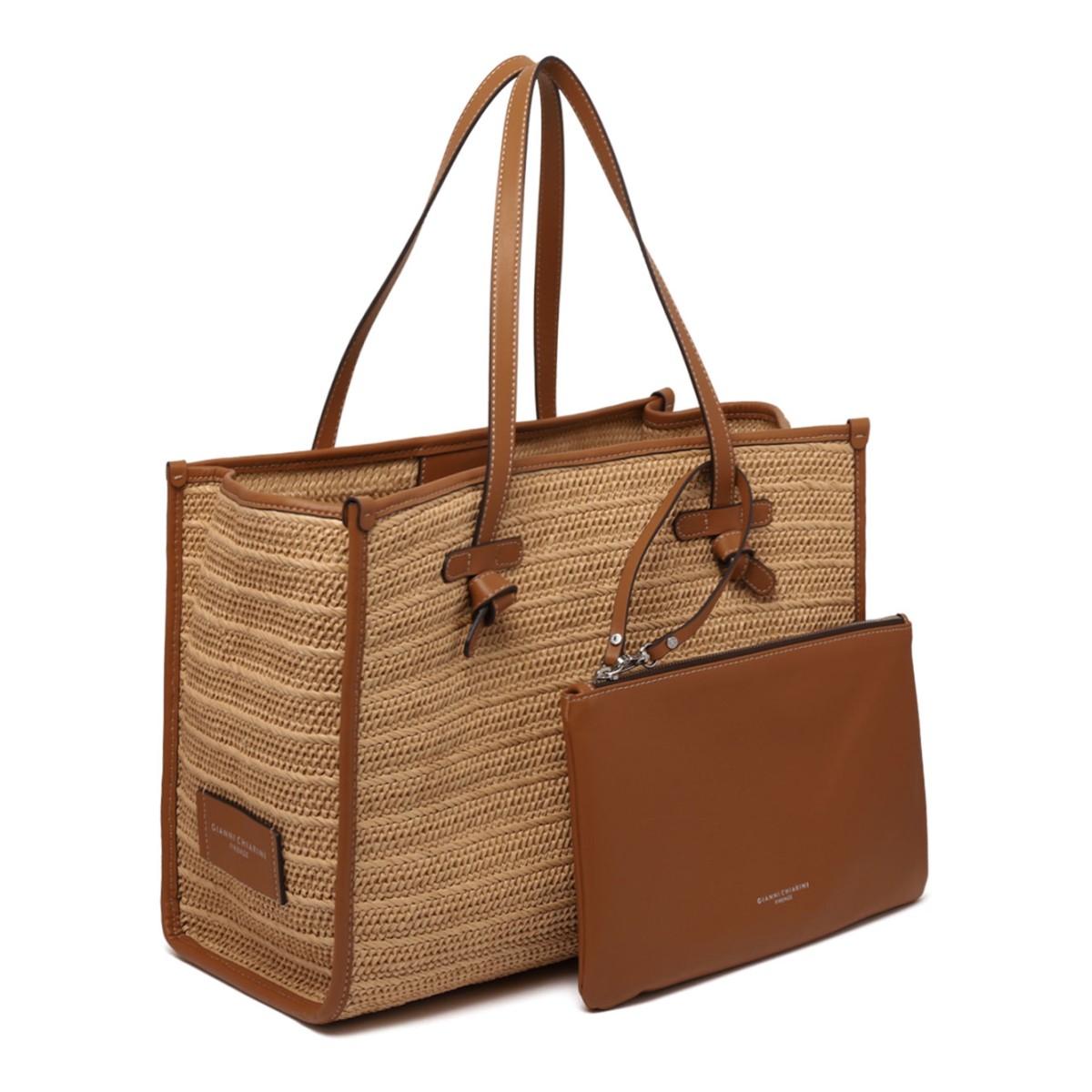 Natural Straw With Woven Effect Tote Bag