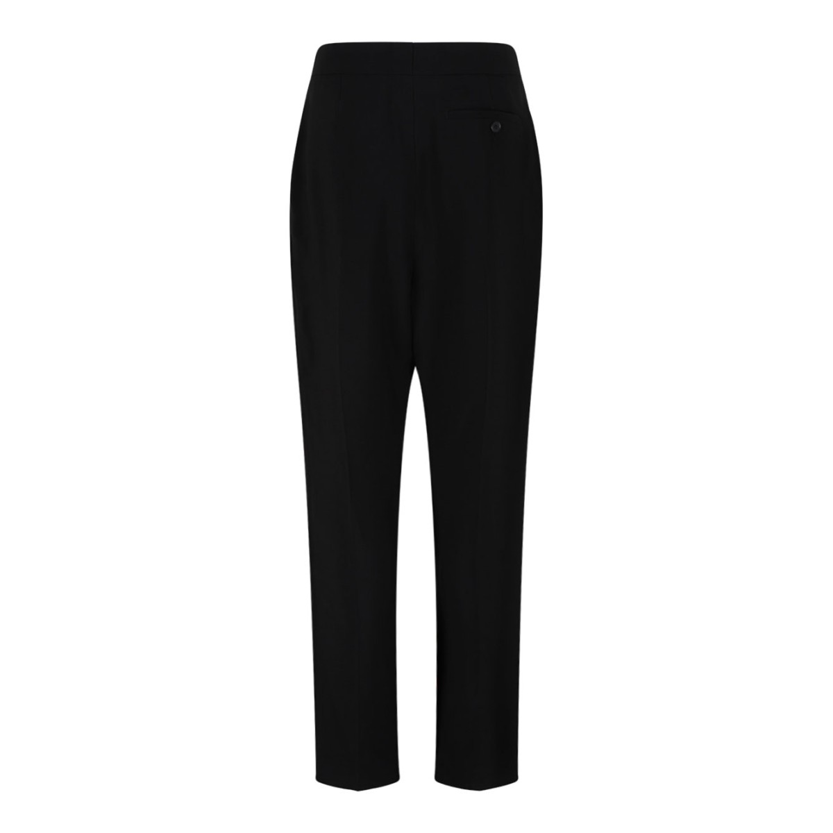 Black Slim Fit Tailored Pants In Crepe Cady