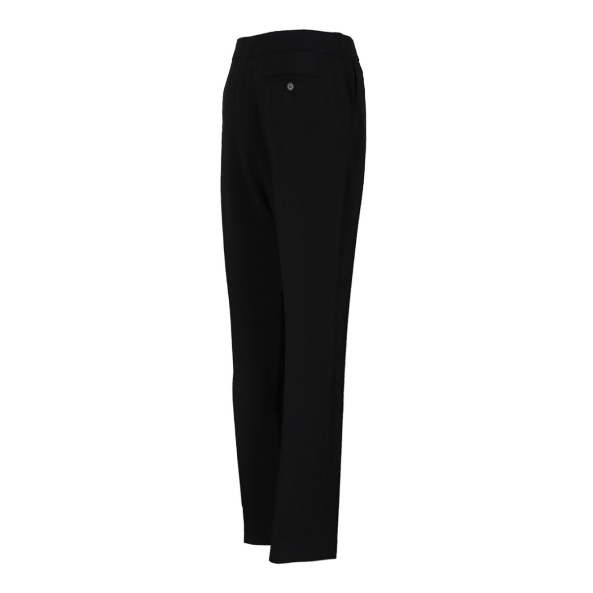 Black Slim Fit Tailored Pants In Crepe Cady
