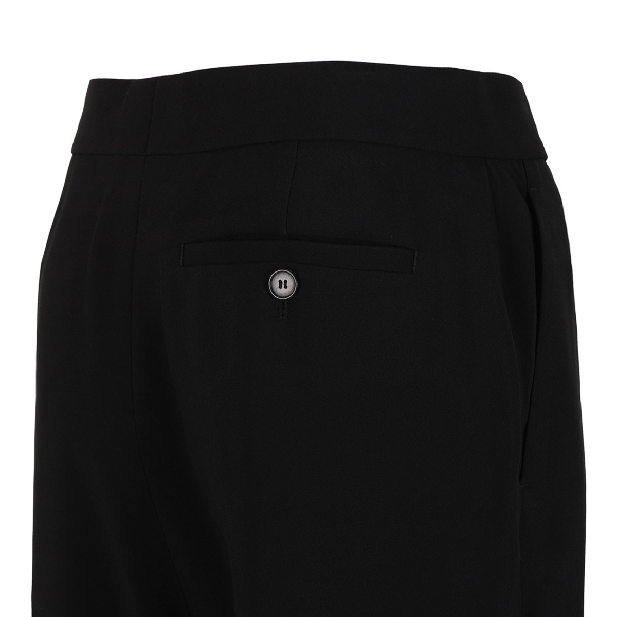 Black Slim Fit Tailored Pants In Crepe Cady