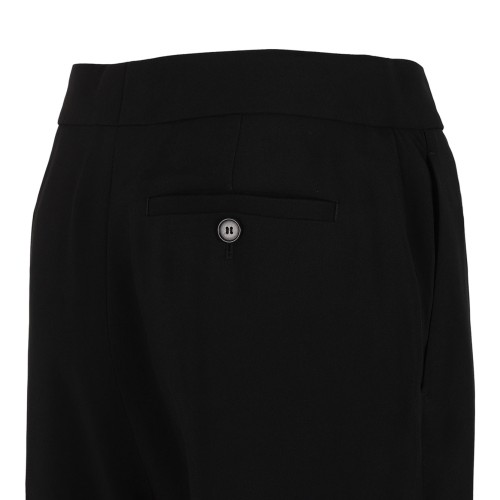 Black Slim Fit Tailored Pants In Crepe Cady