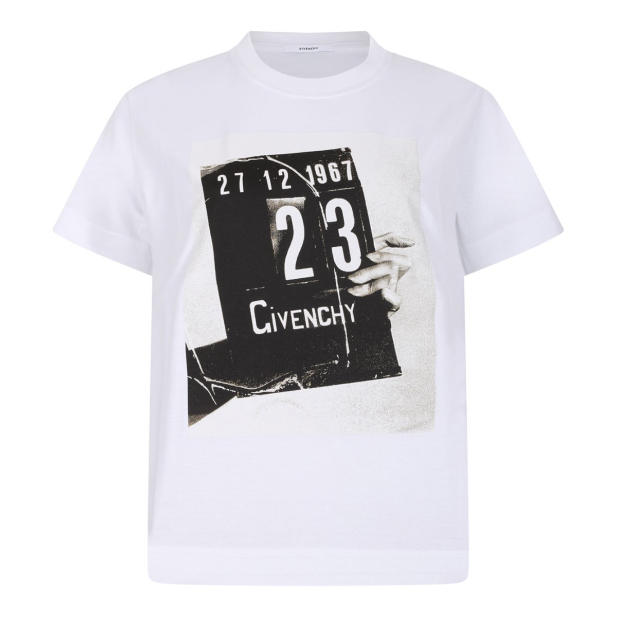 White T-shirt In Cotton With Logo Clapperboard Print