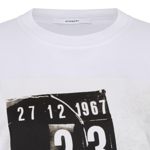 White T-shirt In Cotton With Logo Clapperboard Print