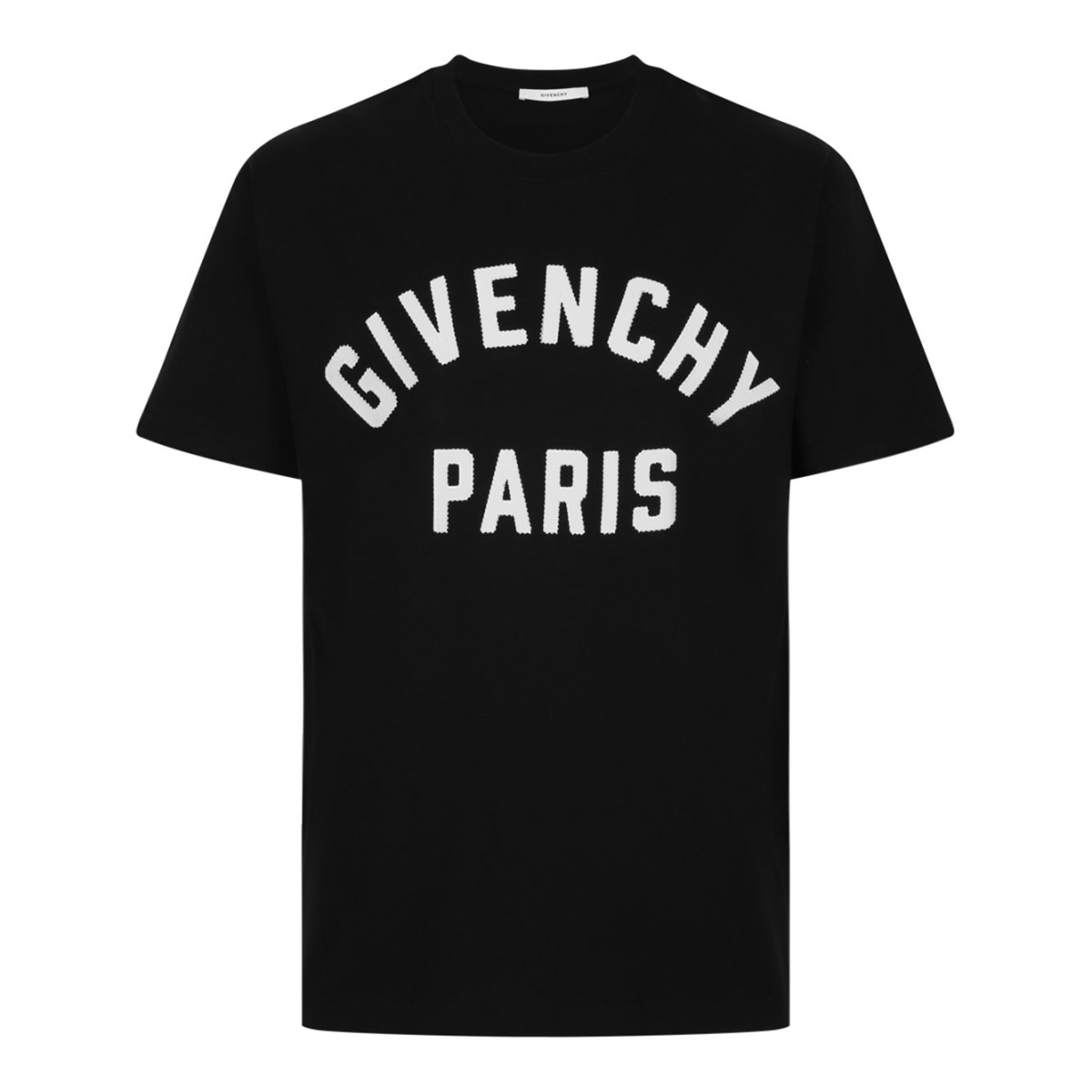 Black Logo Embroidered Cotton T-Shirt