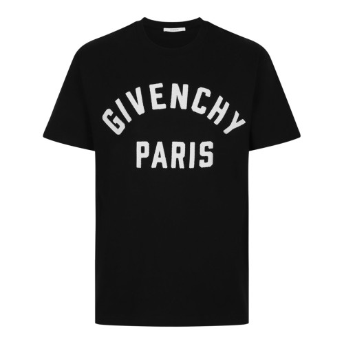 Black Logo Embroidered Cotton T-Shirt