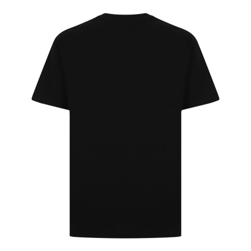 Black Logo Embroidered Cotton T-Shirt