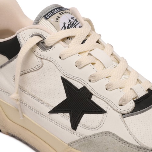 White and Black Forty2 Leather Sneakers