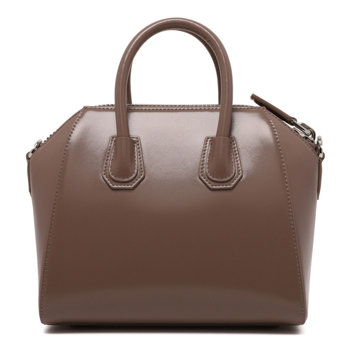 Taupe Mini Antigona Bag In Box Leather