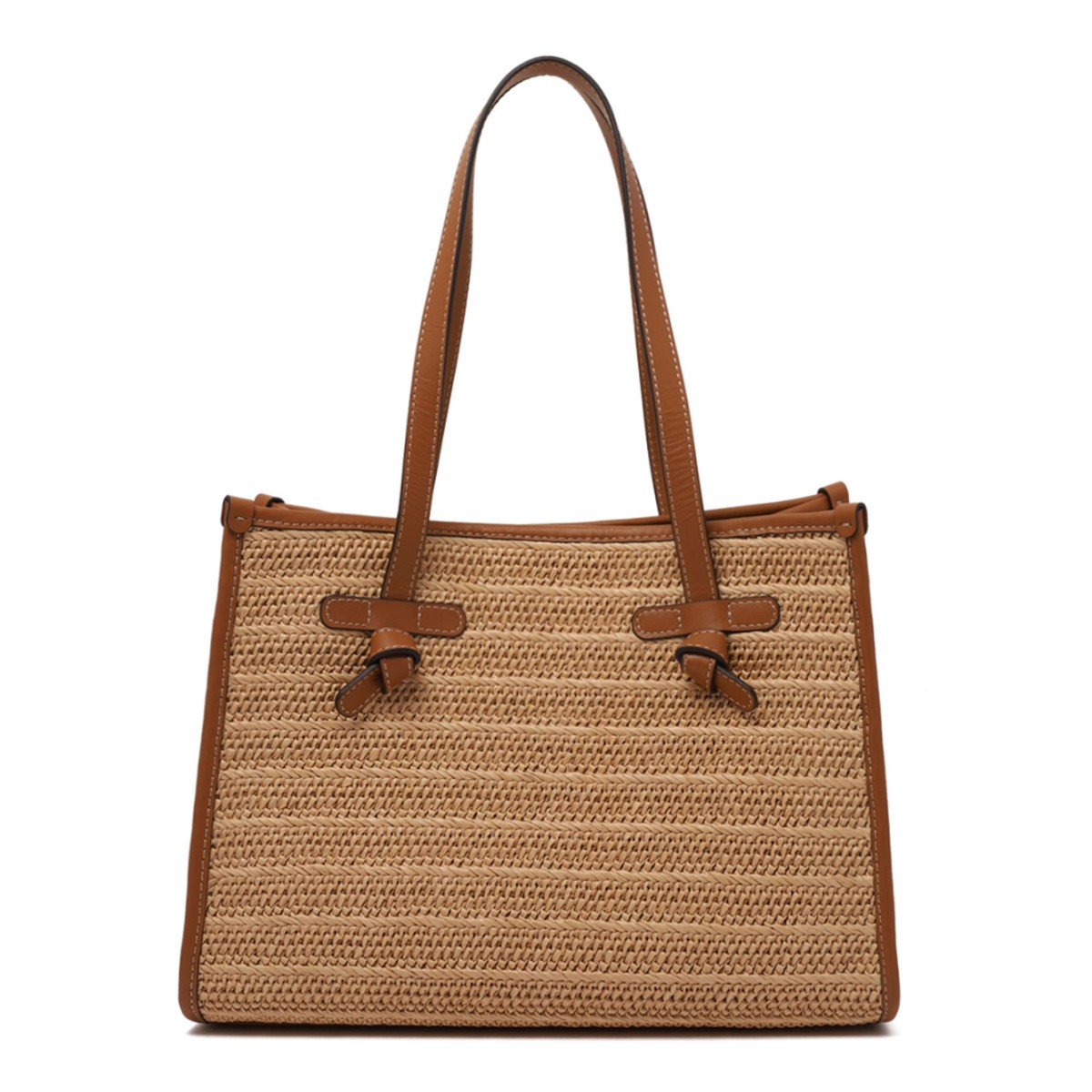 Natural Straw With a Woven Effect Tote Bag
