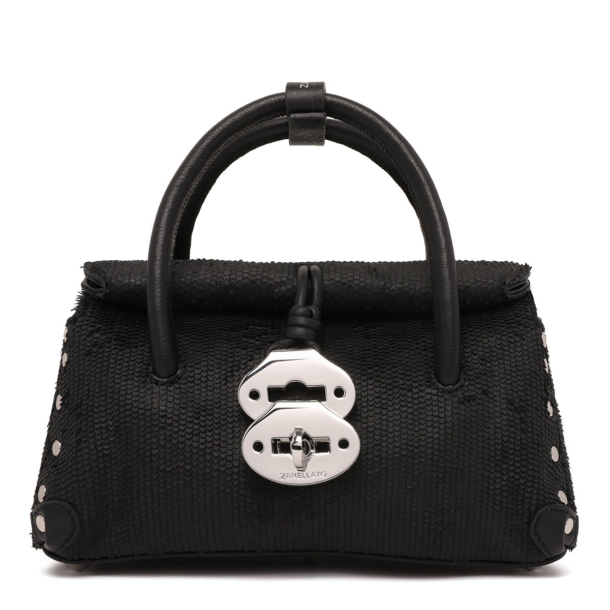 Black Anniversario Leather Dotta Baby Bag