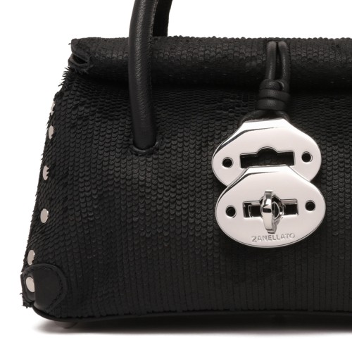 Black Anniversario Leather Dotta Baby Bag