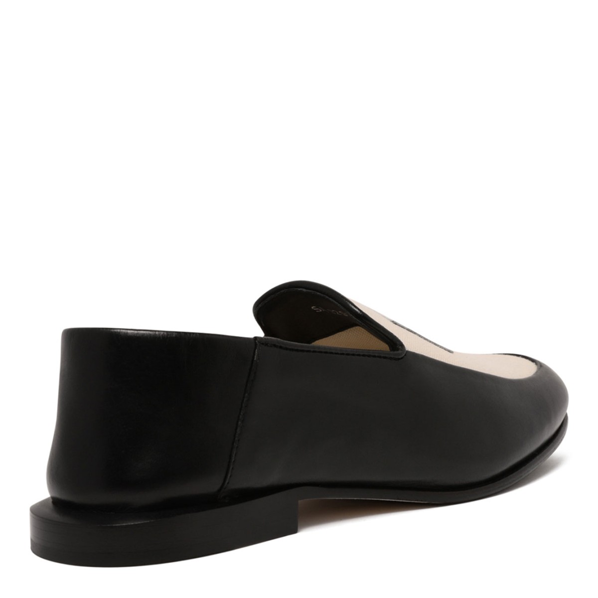 Black and White Label Loafers In Leather And Canvas
