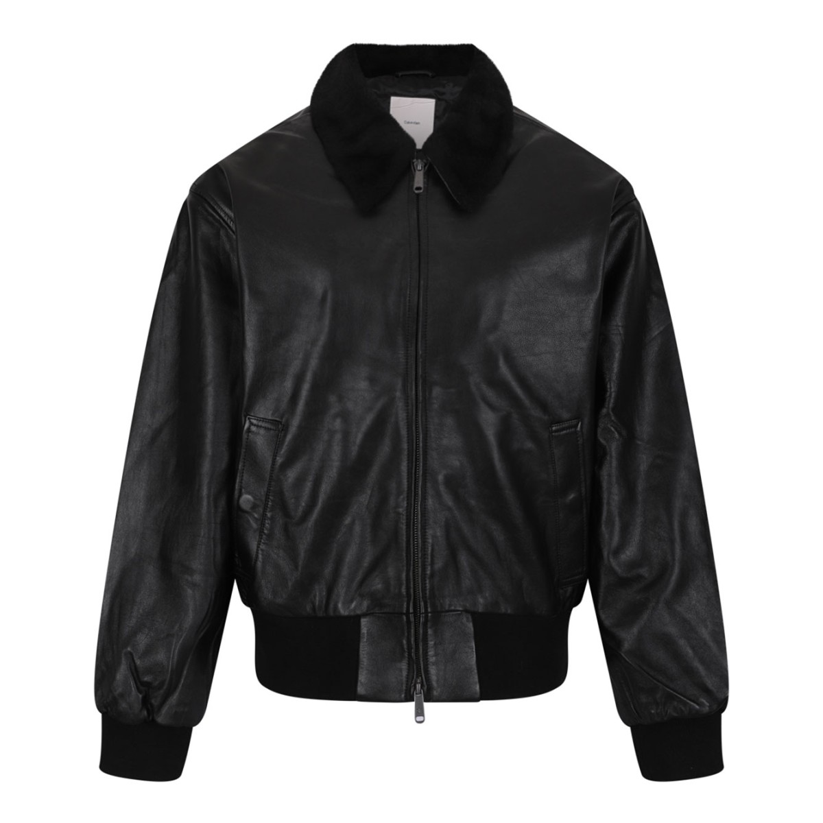 Black Leather Bomber Jacket