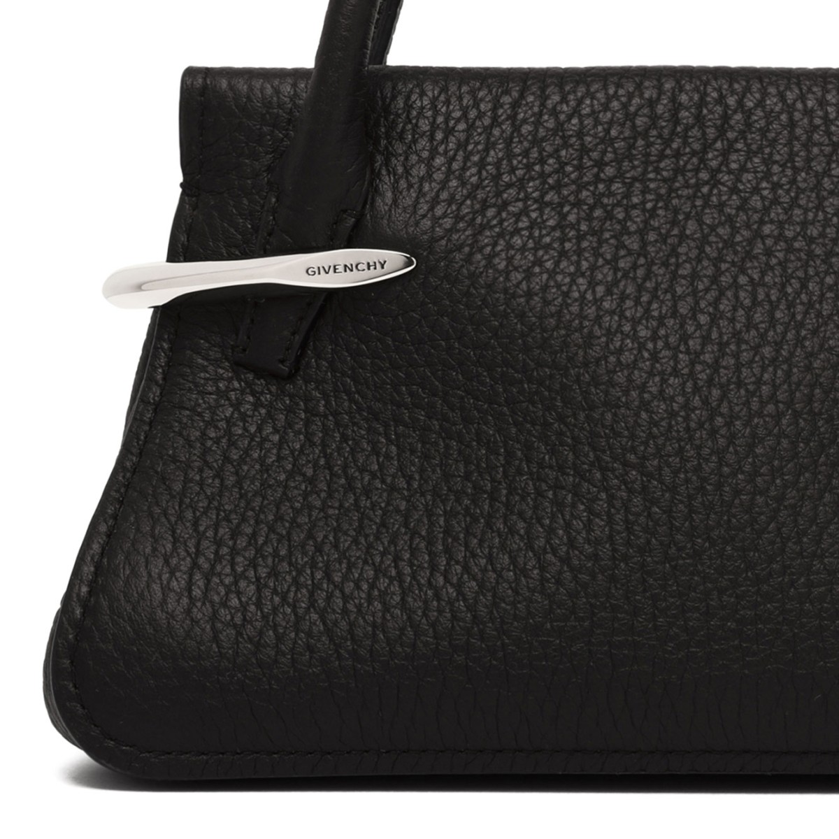 Black Mini Pinch Bag In Grained Leather