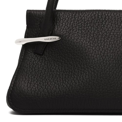 Black Mini Pinch Bag In Grained Leather