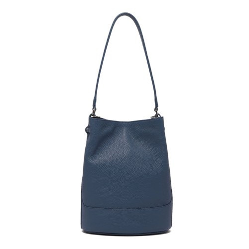 Monda Small Bag In Blue Isola D'Elba Hammered Leather 2