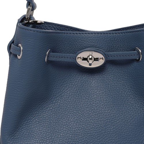 Monda Small Bag In Blue Isola D'Elba Hammered Leather