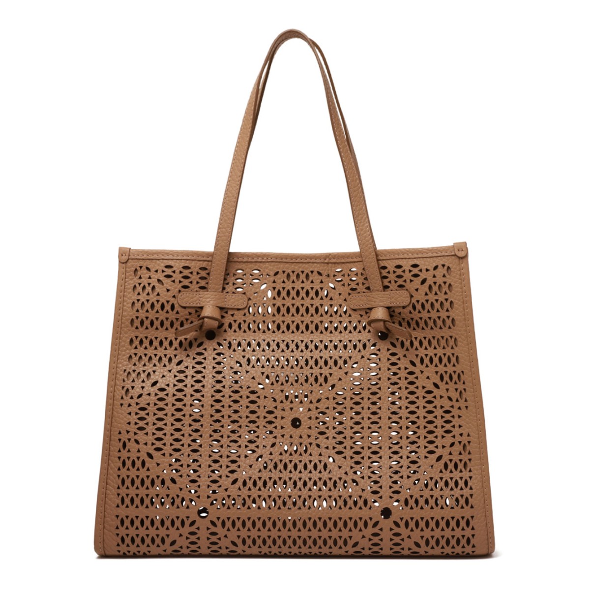 Clay Double Bubble Leather Tote Bag