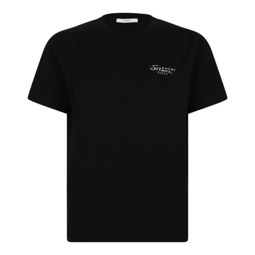Black T-shirt In Cotton With Logo Stamp Print