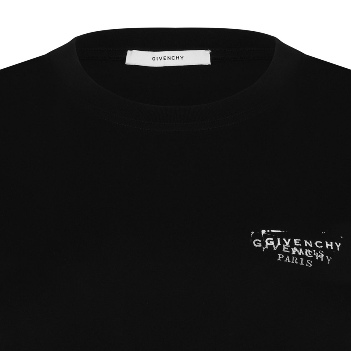 Black T-shirt In Cotton With Logo Stamp Print