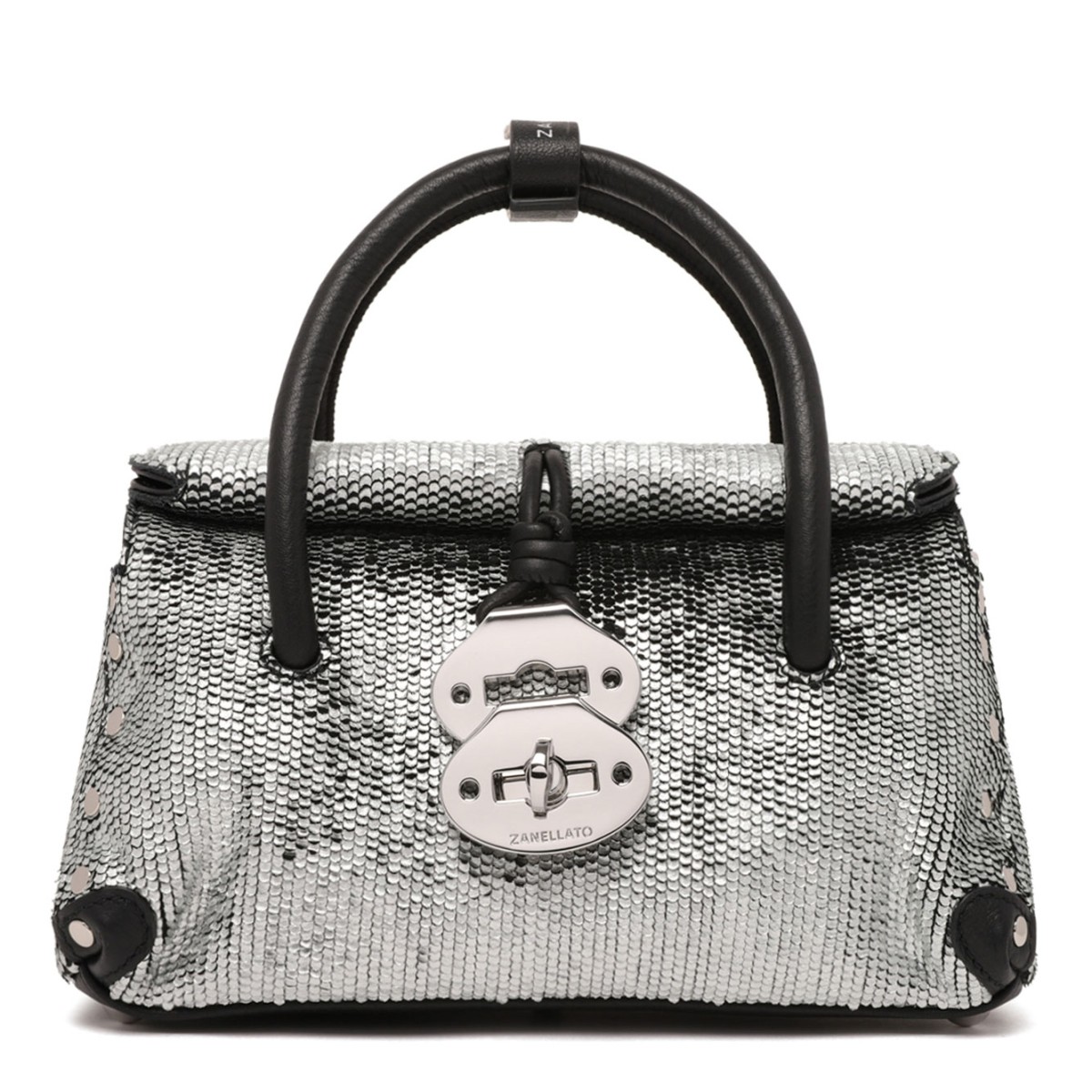 Silver Anniversario Leather Dotta Baby Bag