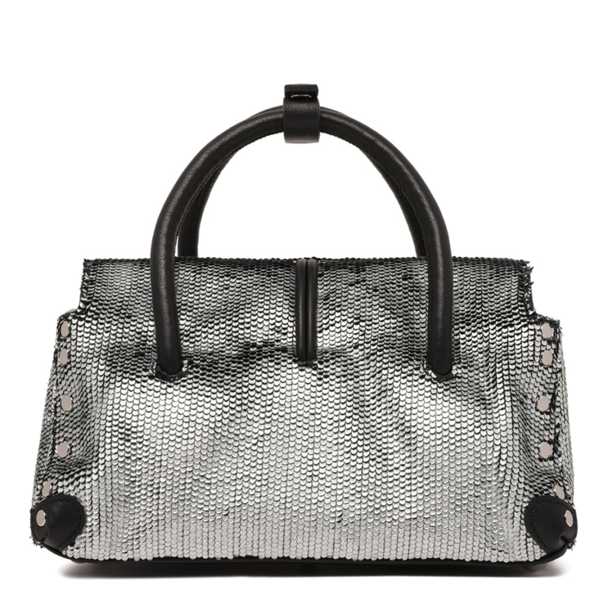 Silver Anniversario Leather Dotta Baby Bag