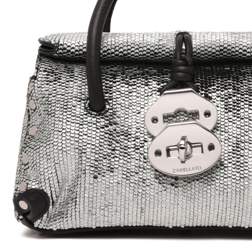 Silver Anniversario Leather Dotta Baby Bag