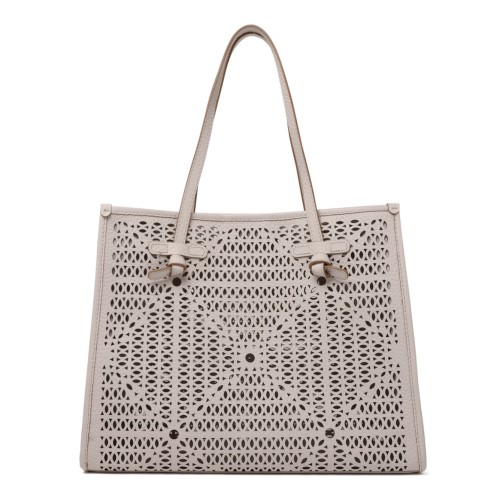 Sand Double Bubble Leather Tote Bag