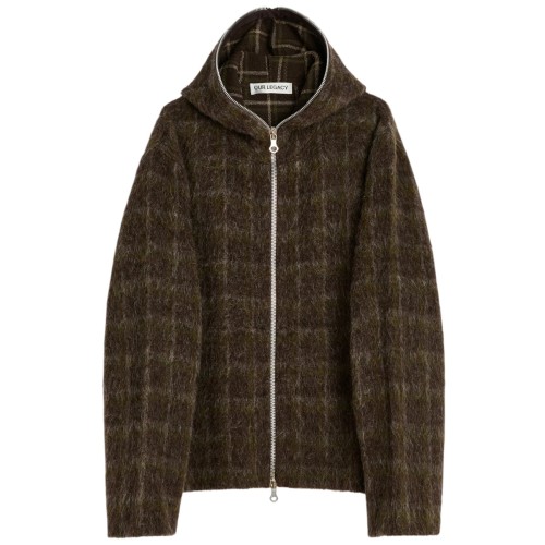 Dorf Check Hairy Wool Hoodie