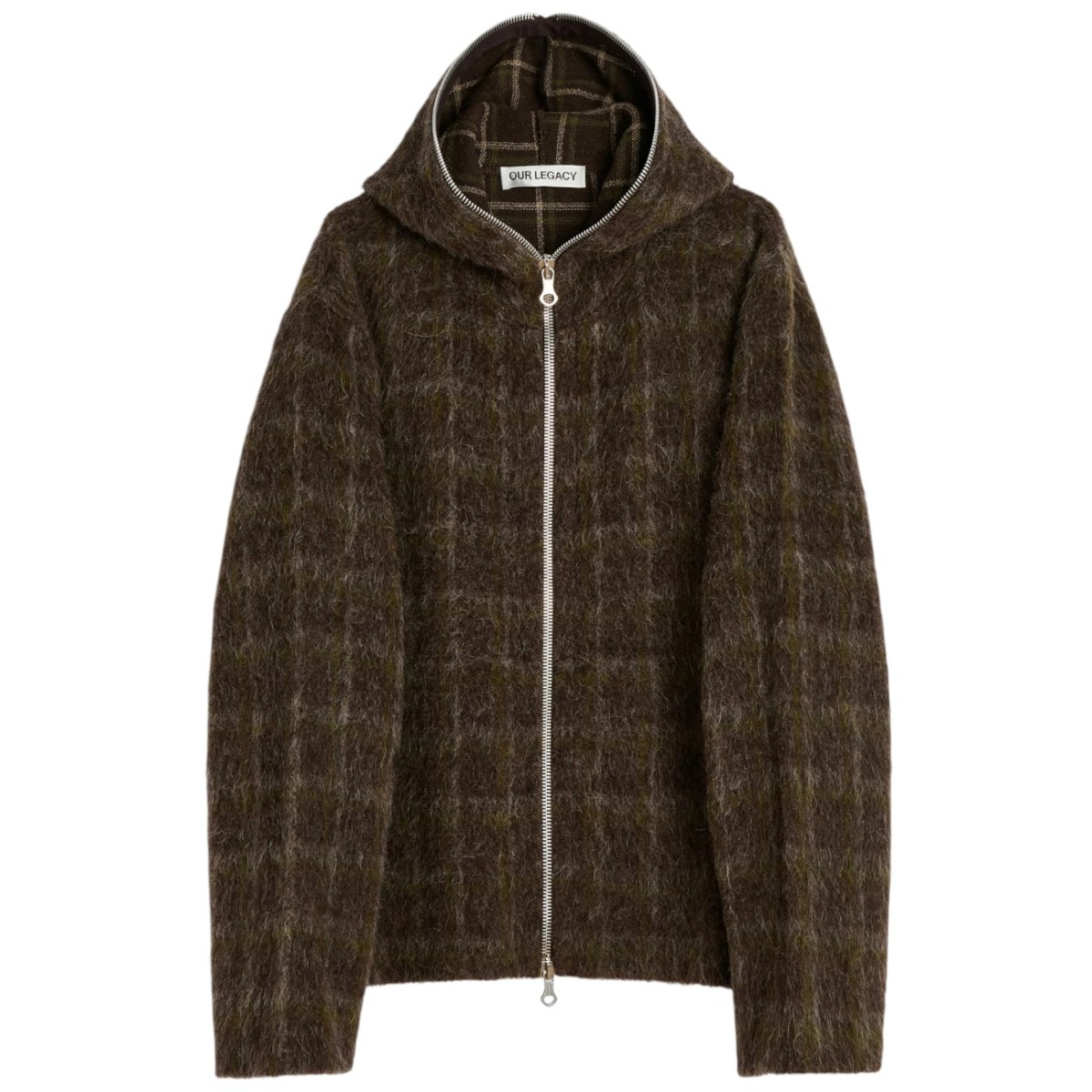 Dorf Check Hairy Wool Hoodie