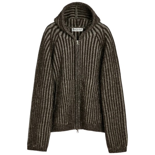 Vanise Brown Stripe Isels Wool Hoodie
