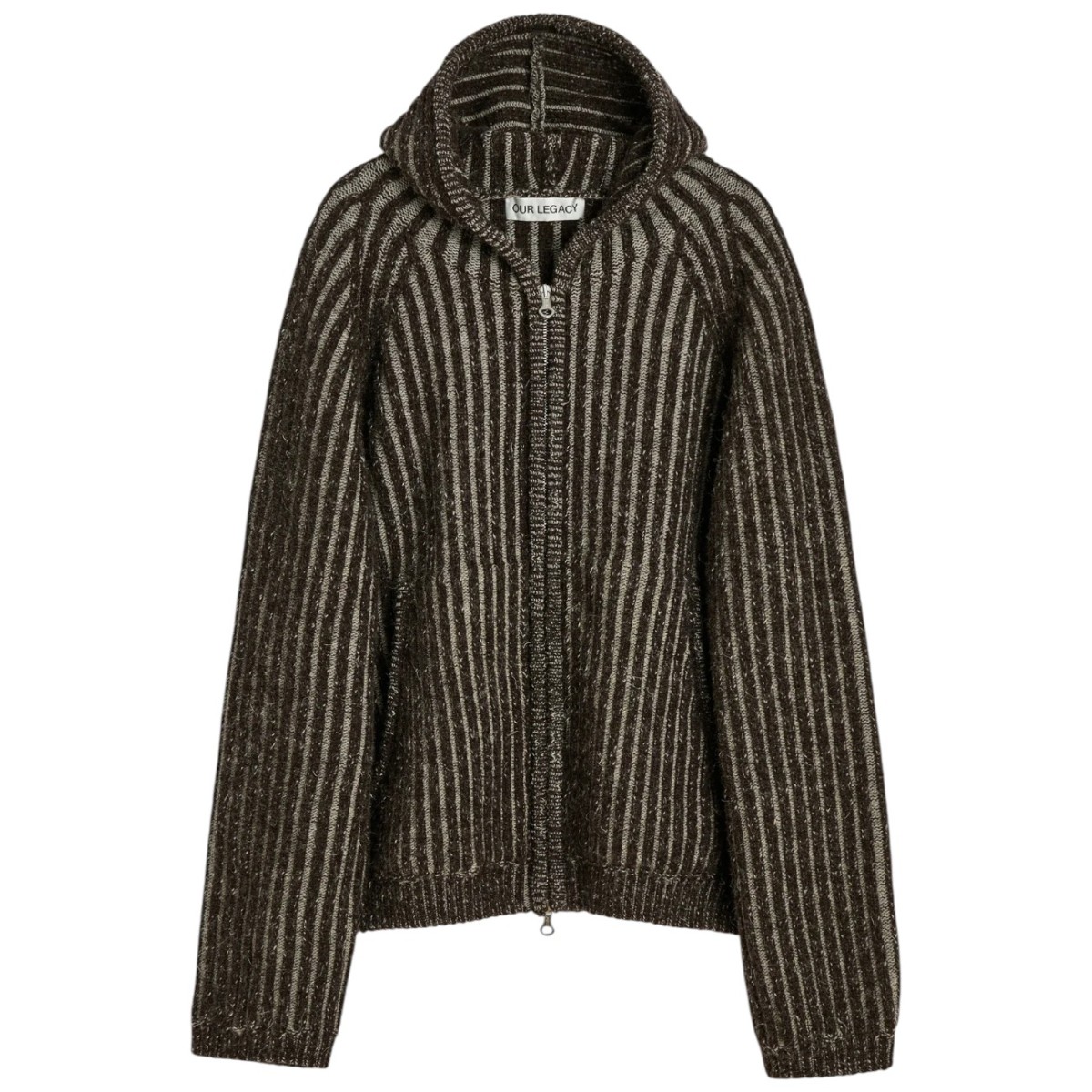 Vanise Brown Stripe Isels Wool Hoodie