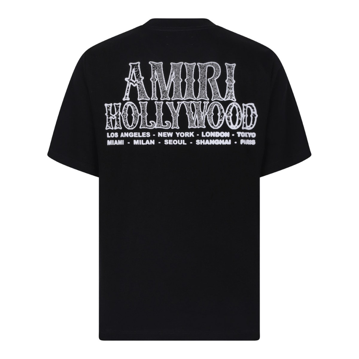 Black Hollywood Print Cotton T-Shirt