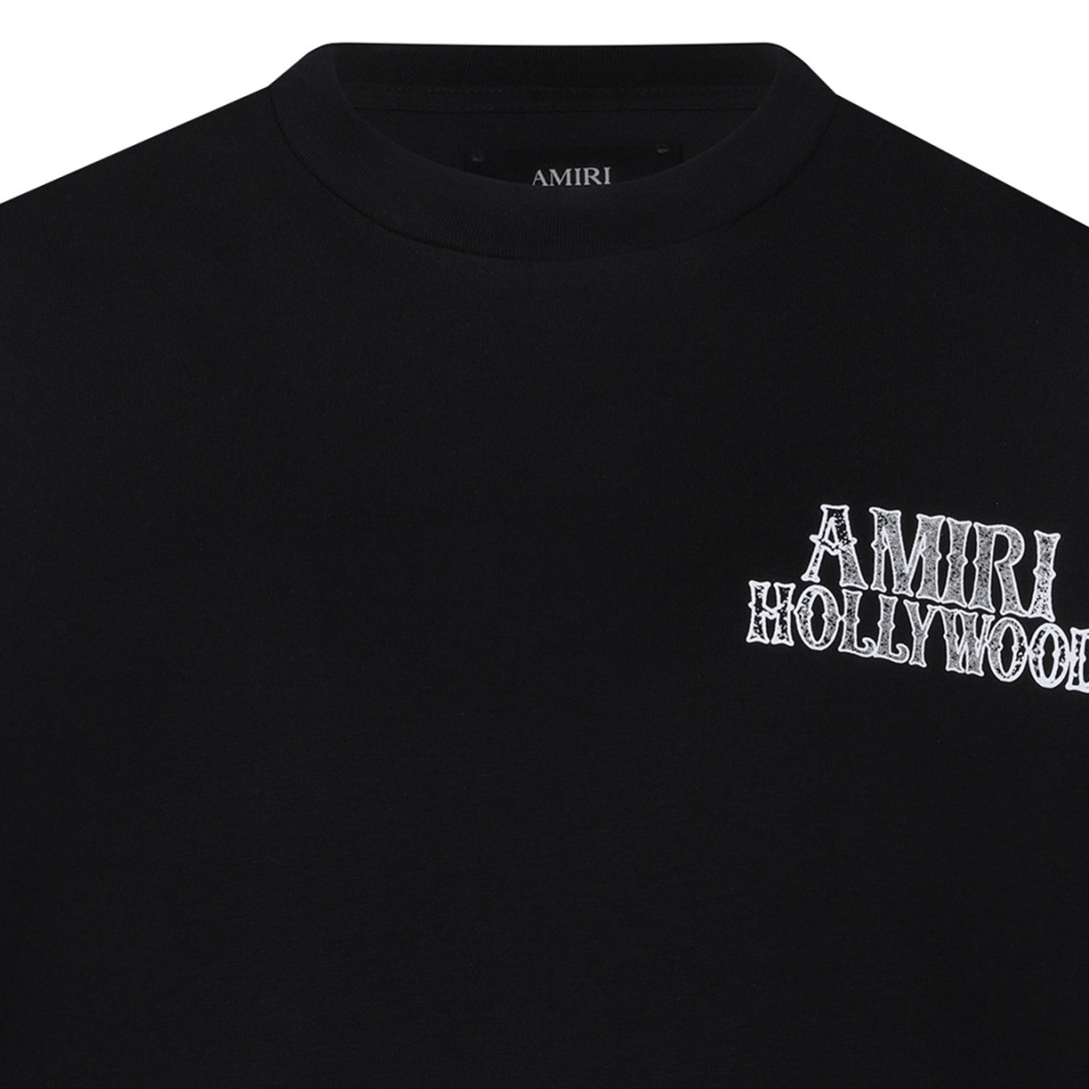 Black Hollywood Print Cotton T-Shirt