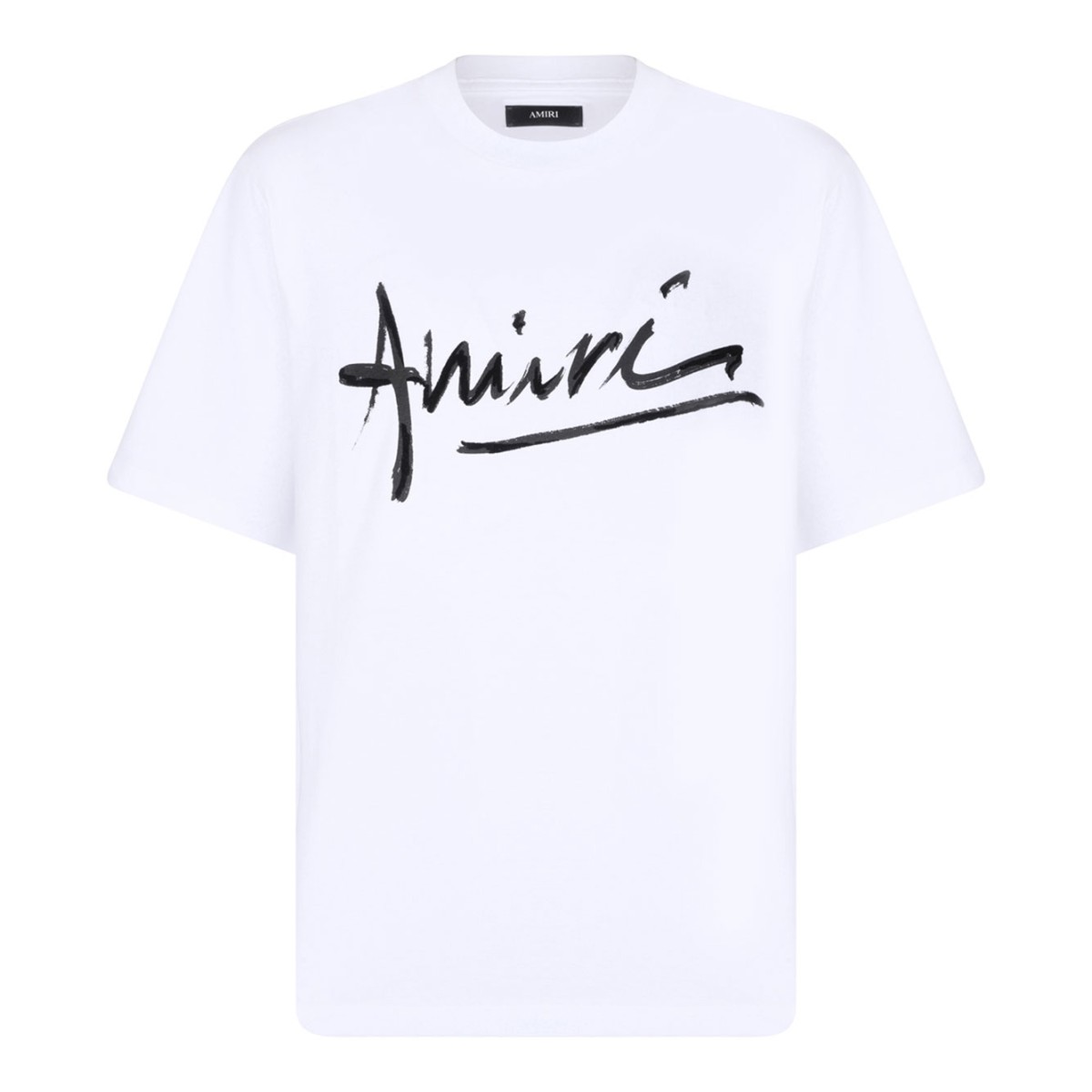 White Script Crew-Neck Short-Sleeve T-Shirt