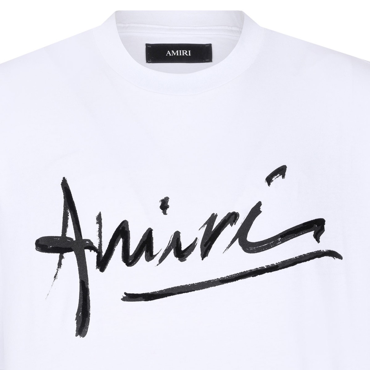 White Script Crew-Neck Short-Sleeve T-Shirt