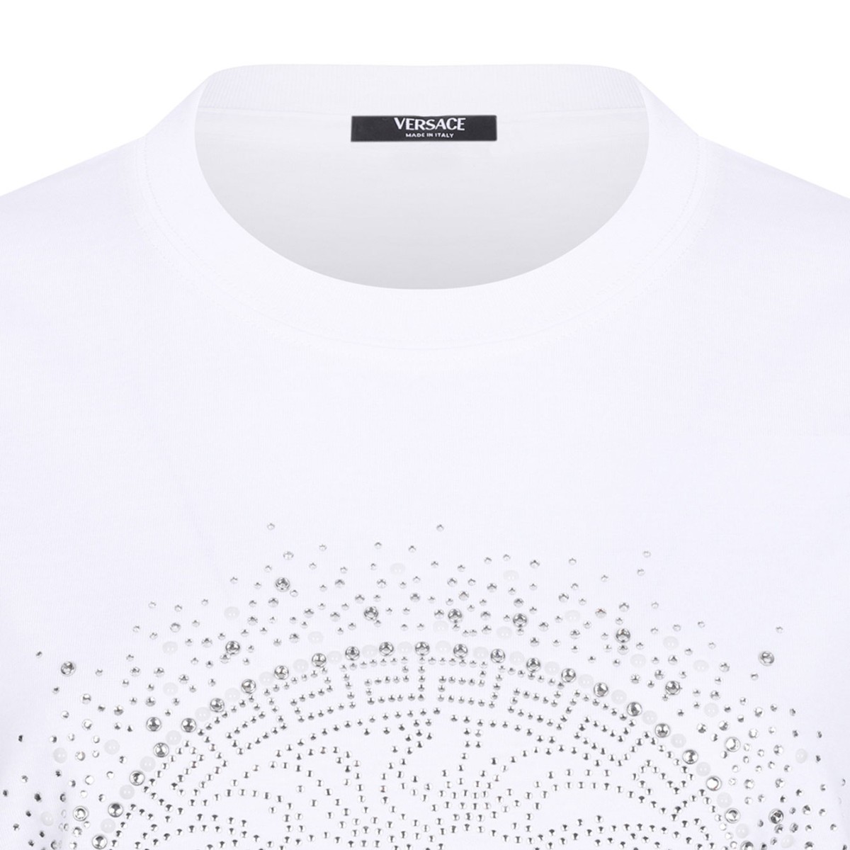 White T-Shirt With Crystals
