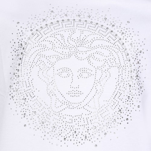 White T-Shirt With Crystals