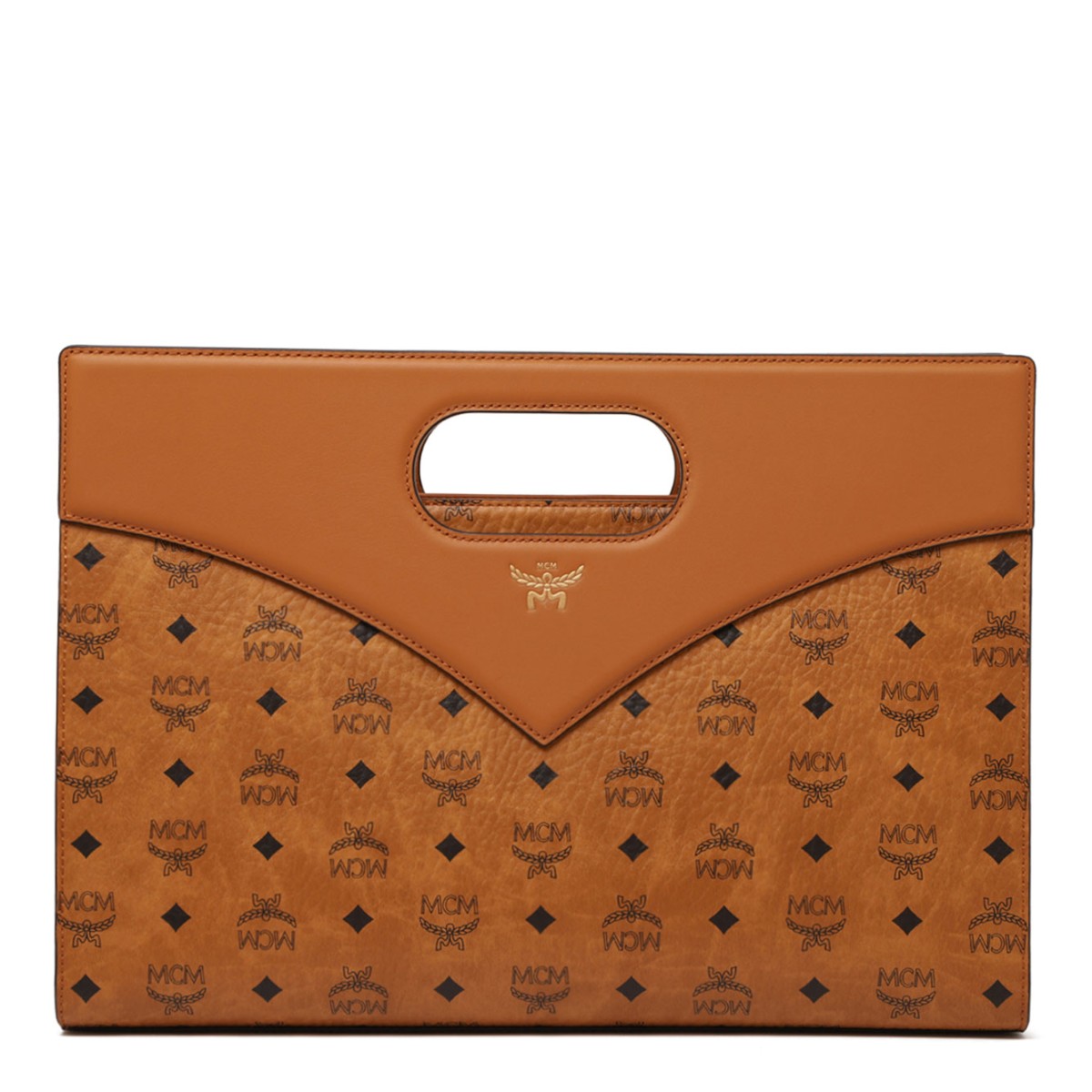 Cognac Diamond Visetos Media Tote Bag
