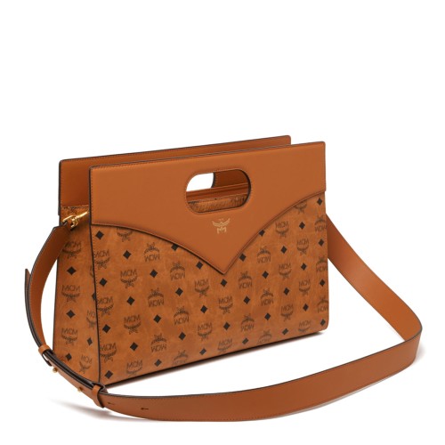 Cognac Diamond Visetos Media Tote Bag