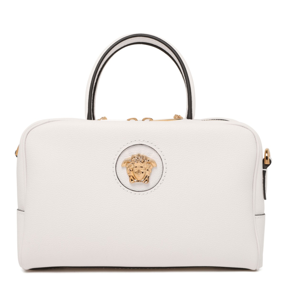 White The Medusa Leather Boston Bag